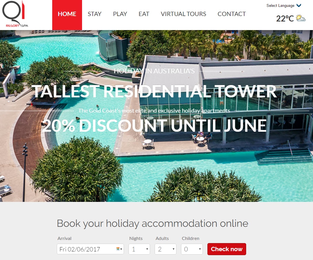 q1 resort home page widget
